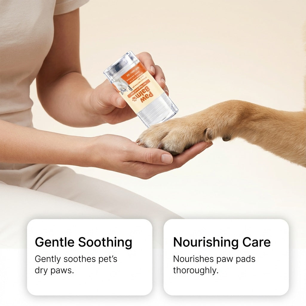 Dog paw moisturizer 30g showing ingredients and product label