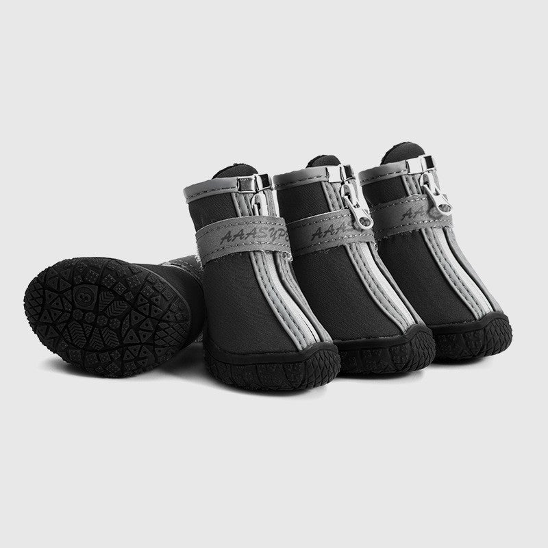 Rubber dog boots showing non-slip sole for trail traction