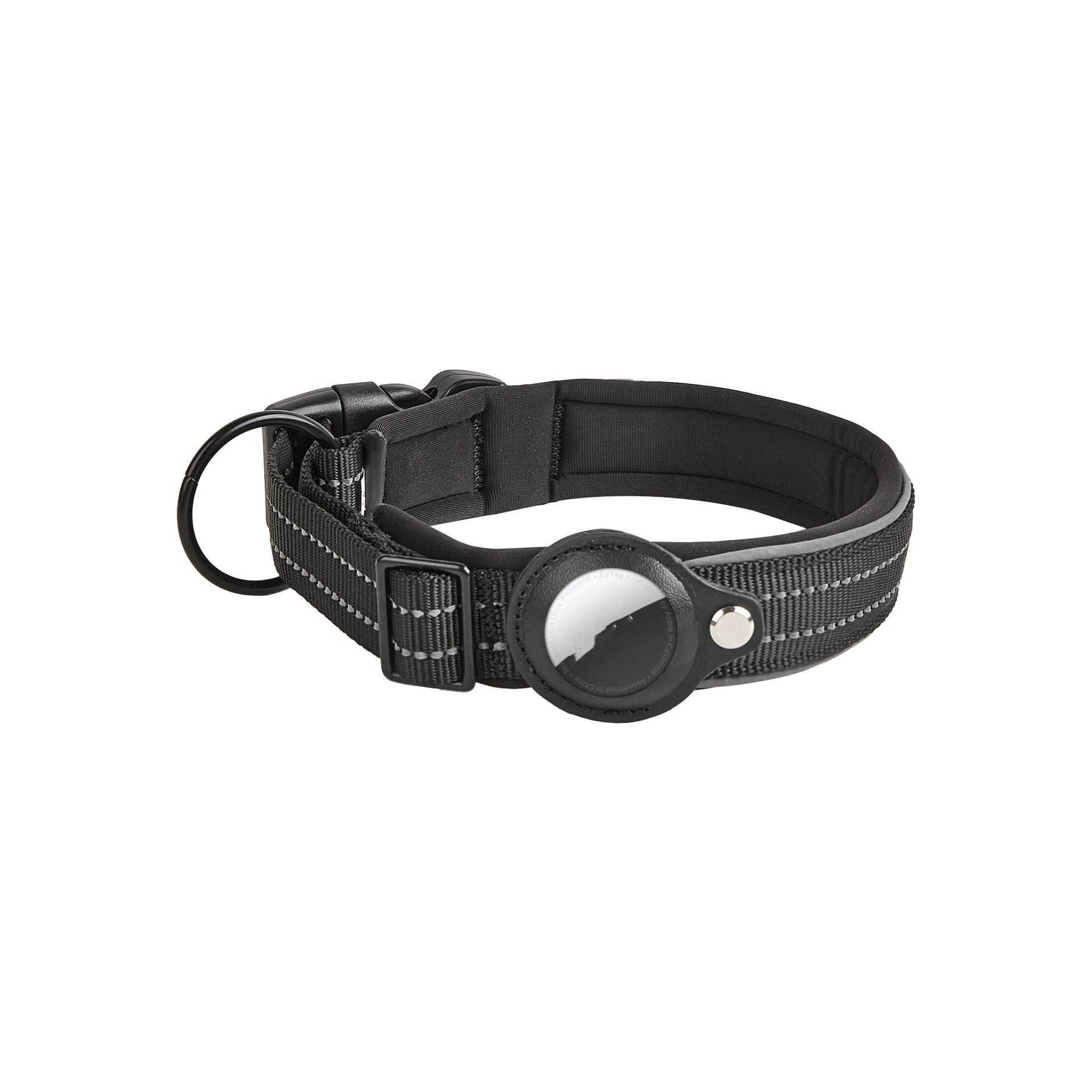 AirTag dog collar in grass green with durable nylon strap
