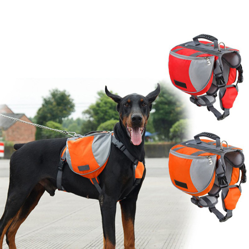 Dog hiking pack size chart for medium to large breeds including Huskies