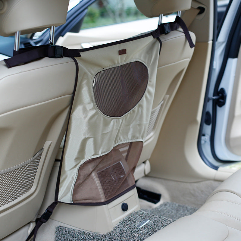 Black dog car seat barrier rear mesh divider for SUV and sedan