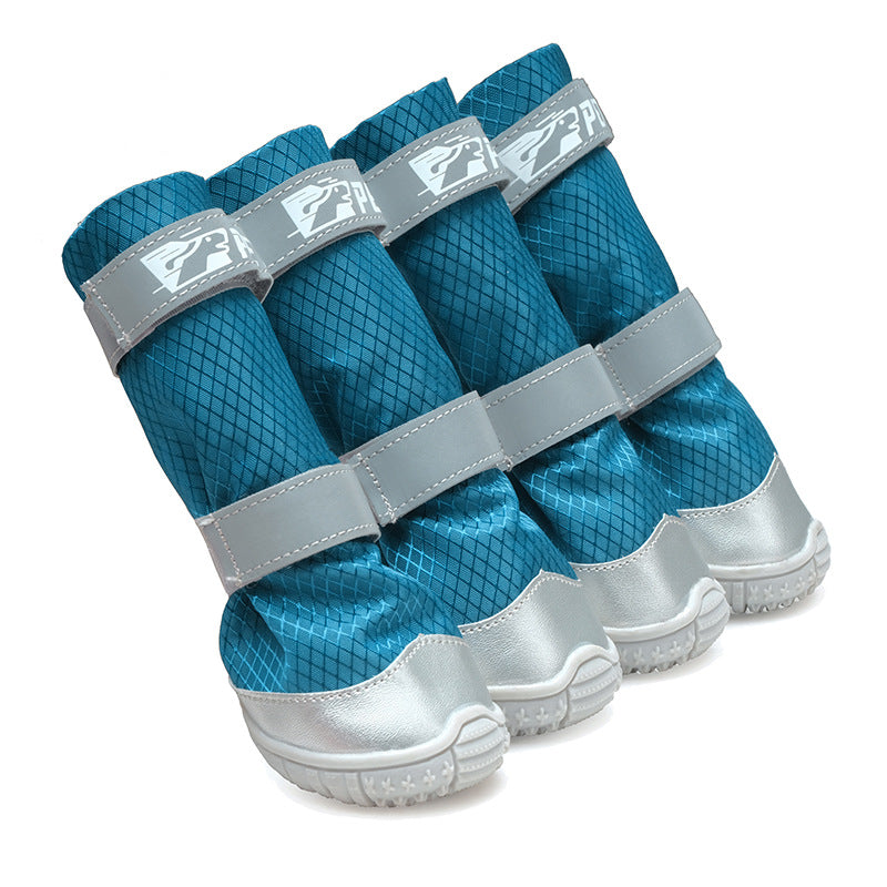 Orange dog trail shoes showing waterproof Oxford fabric upper