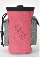 Coffee-colored dog treat pouch in Oxford cloth material