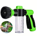 8-in-1 outdoor dog shower brush and sprayer system in green