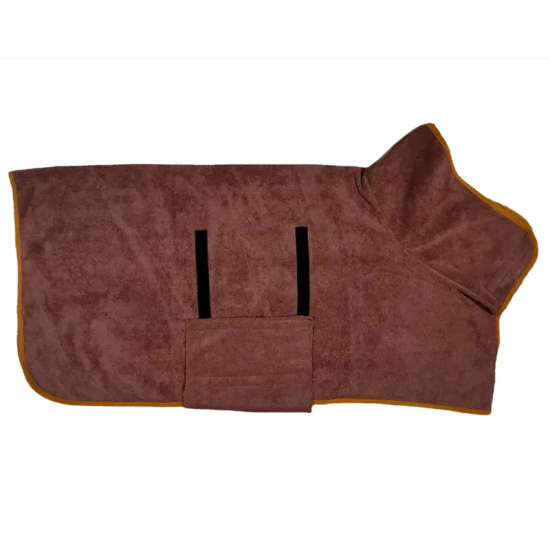 Dog drying robe machine washable quick dry fabric detail