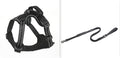 Black reflective dog harness with bungee leash attachment