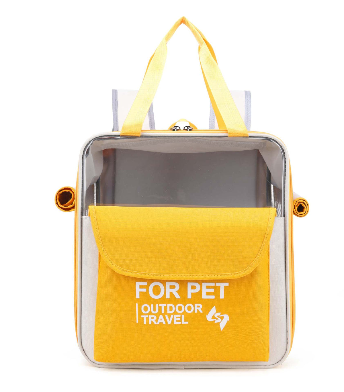 Yellow cat backpack carrier for outdoor adventures and travel